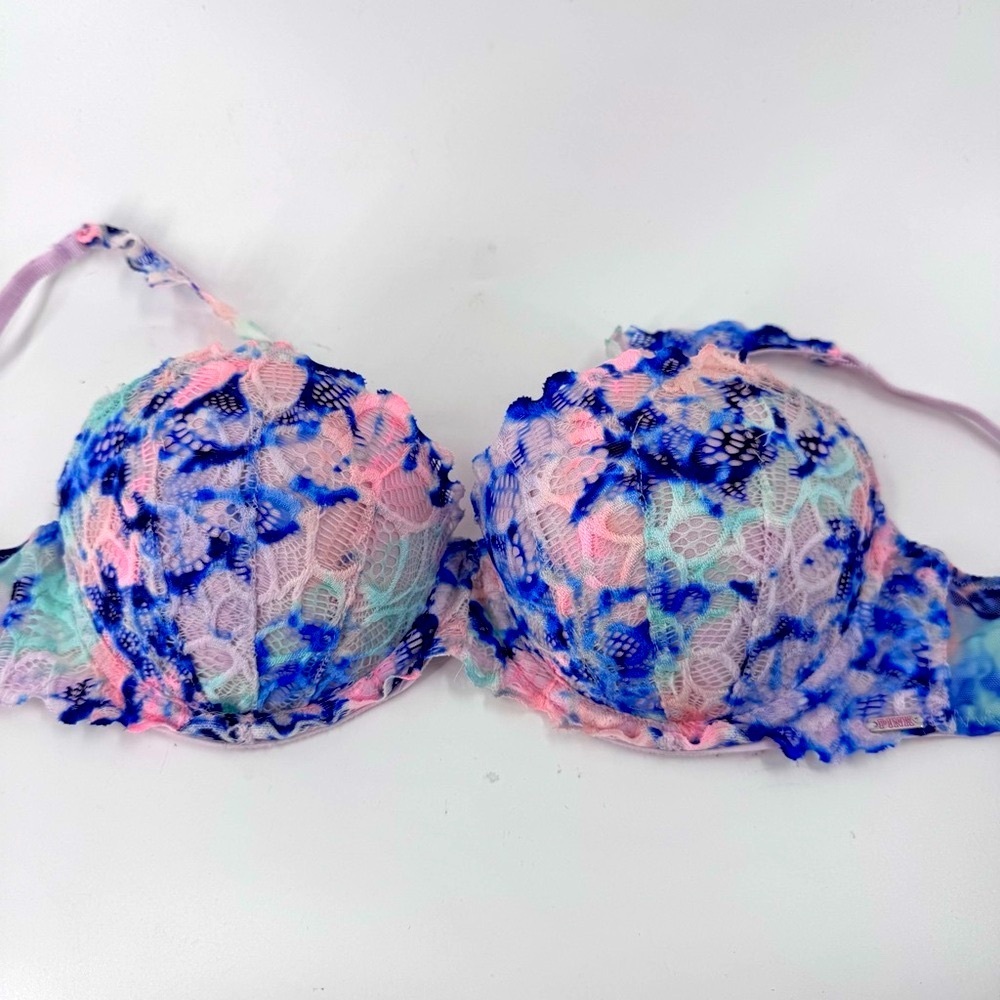 Floral Lace Underwire Bra - Multicolor